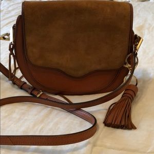 Brown suede crossbody Rebecca minkoff bag